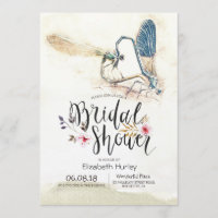 Fête des mariées Élégant Amour Coeur Dragonfly Mat
