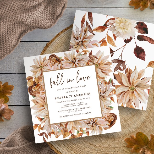 Invitation Fête des mariées élégante automne (Fall Elegant Bridal Shower Invitation
)