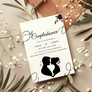 Invitation Fête des mariées Élégante Couples Script