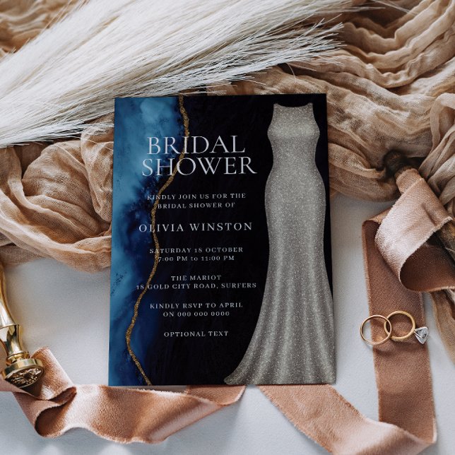 Invitation Fête des mariées élégante de la Marine (Créateur téléchargé)