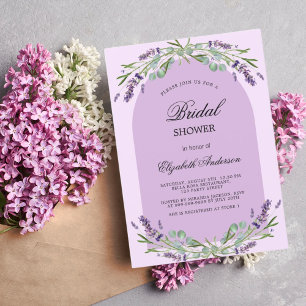Invitation Fête des mariées en arc violet violet de lavande