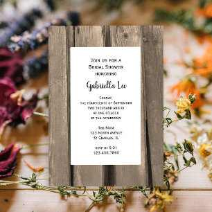 Invitation Fête des mariées en bois de la grange