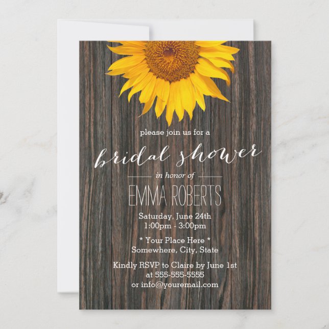 Invitation Fête des mariées en bois rustique du pays de tourn (Devant)