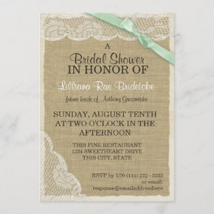 Invitation Fête des mariées en dentelle vintage et en boue ve