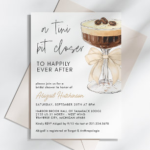 Invitation Fête des mariées en Espresso Martini Bow beige