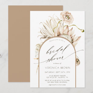 Invitation Fête des mariées en herbe Wild Boho Protea Pampas