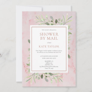 Invitation Fête des mariées En Marbre Rose Par Mail Greenery 