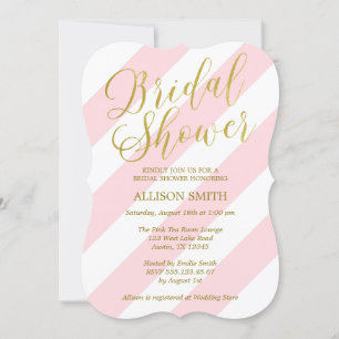 Invitation Fête des mariées en or rose et Faux