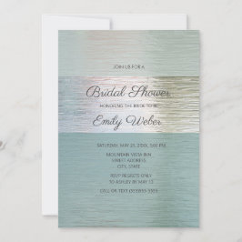 Invitation Fête des mariées en verre bleu turquoise Silver