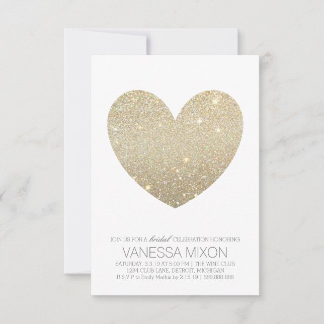 Invitation Fête des mariées | Épouse Fab du coeur (Devant)