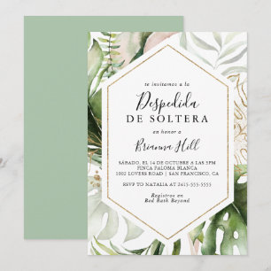 Invitation Fête des mariées espagnole géométrique Tropical Go