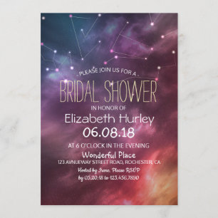 Invitation Fête des mariées Étoiles Gorgeous Constellations N