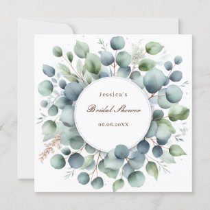 Invitation Fête des mariées eucalyptus verdure serviettes