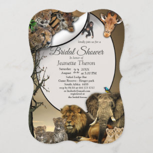 Invitation Fête des mariées extérieure Safari