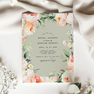 Invitation Fête des mariées Feuille florale de Pony à la crèm