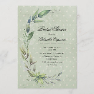 Invitation Fête des mariées Feuille rustique et élégante