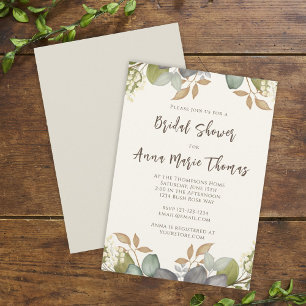 Invitation Fête des mariées Feuilles d'automne Mariage Foliag