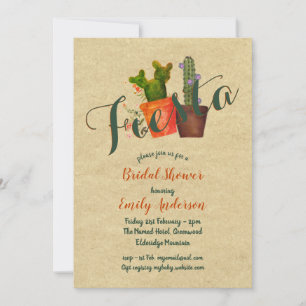 Invitation Fête des mariées Fiesta mexicaine Cactus rustiques