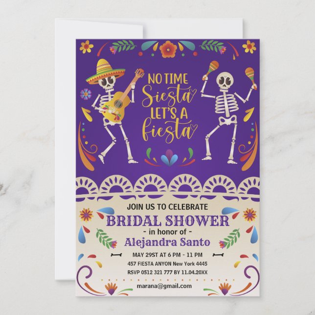 Invitation Fête des mariées Fiesta mexicaine Cinco de Mayo pe (Devant)