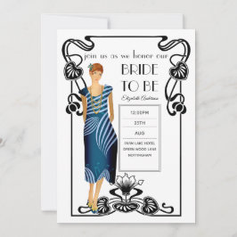 Invitation Fête des mariées Flapper Art Déco Gatsby des année