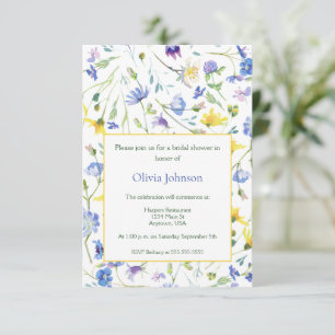 Invitation Fête des mariées Fleur sauvage aquarelle