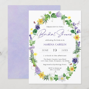 Invitation Fête des mariées Fleur sauvage Boho