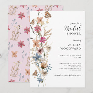 Invitation Fête des mariées Fleur sauvage Boho