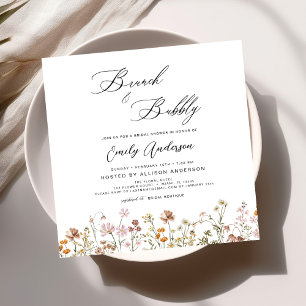 Invitation Fête des mariées Fleur sauvage Brunch & Bubbly Boh