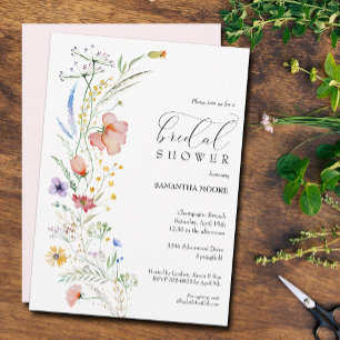 Invitation Fête des mariées Fleur sauvage chic