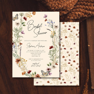Invitation Fête des mariées Fleur sauvage de Burgundy Boho