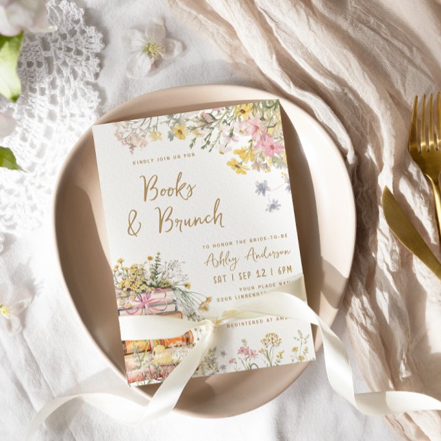 Invitation Fête des mariées Fleur sauvage du livre & Brunch (Créateur téléchargé)