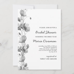 Invitation Fête des mariées fleur sauvage écossaise