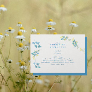 Invitation Fête des mariées Fleur sauvage jaune printemps