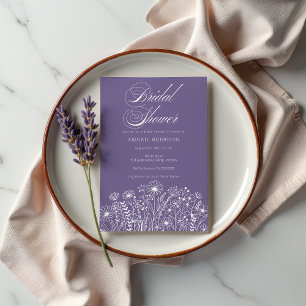 Invitation Fête des mariées Fleur sauvage Lavender