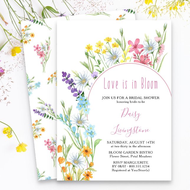 Invitation Fête des mariées fleur sauvage Meadow Arch (Love is in Bloom Invitation from my Wildflower Meadow Bridal Shower collection)