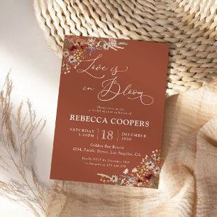 Invitation Fête des mariées Fleur sauvage minuscule en terre
