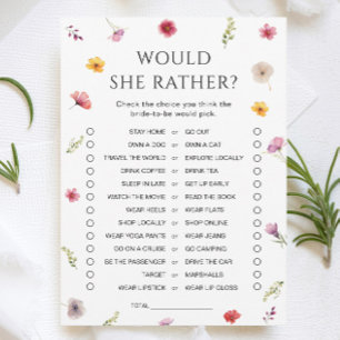 Invitation Fête des mariées fleur sauvage préférerait-elle la