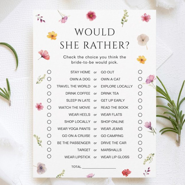 Invitation Fête des mariées fleur sauvage préférerait-elle la (Créateur téléchargé)