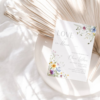 Invitation Fête des mariées Fleur sauvage rustique - Boho Flo