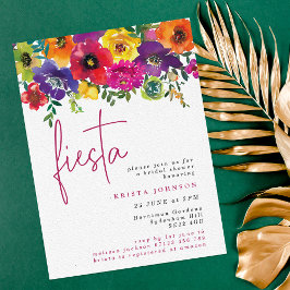 Invitation Fête des mariées Fleurs colorées Fiesta
