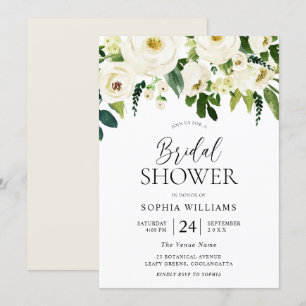 Invitation Fête des mariées Fleurs de Champagne White Bloomin