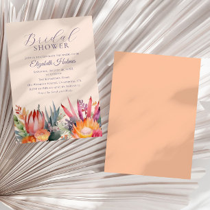 Invitation Fête des mariées Fleurs Tropicales Peach Fuzz