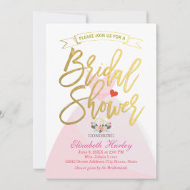 Invitation Fête des mariées Floral Mariée robe Diamond Anneau
