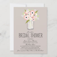 Fête des mariées Floral Mason Jar