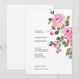 Invitation Fête des mariées floral minimal
