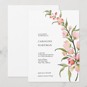 Invitation Fête des mariées floral minimal