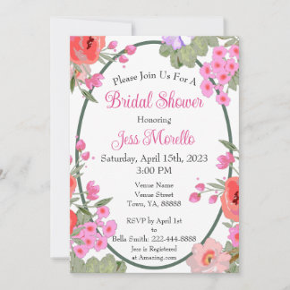 Invitation Fête des mariées Floral Rose Garden Flowers