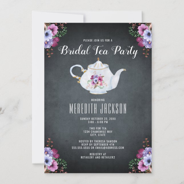 Invitation Fête des mariées Floral Tea Party (Devant)