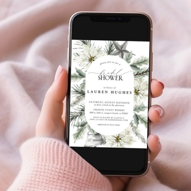 Invitation Fête des mariées florale À feuillage persistant d' (Créateur téléchargé)