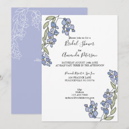 Invitation Fête des mariées florale à la Wisteria dessinée à